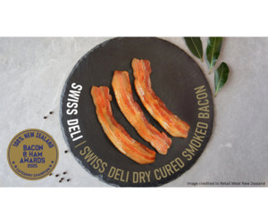 Swiss Deli Dry Cured Streaky Bacon 100g BB: 31 Dec