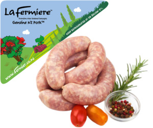 Frontpage: La Fermiere™ Genuine NZ Pork Sausages (6 per pack)