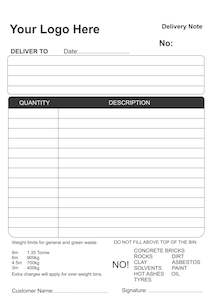 Ncrbooks: Skip Bin Delivery Book