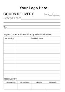 Goods Delivery Book