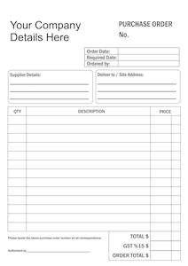 Purchase Order Book