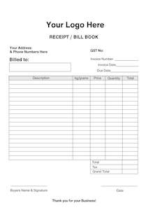 Ncrbooks: Receipt / Bill Book