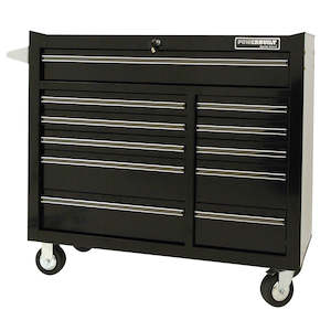 Powerbuilt Tool Boxes: 41" - 11 DRAWER LARGE ROLLER CABINET - RACING BLACK