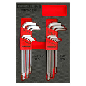 Powerbuilt Tool Boxes Tools: Powerbuilt 19pc Combination Ball End Hex Key Tray