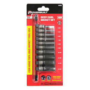 Powerbuilt Tool Sets: Powerbuilt 1/4" Dr 10pc Metric Deep Dual Impact Socket Set