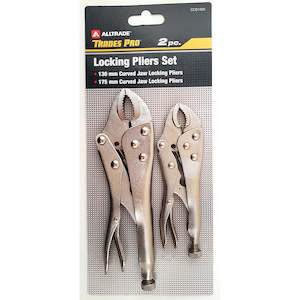 Trades Pro 2pc Pack 130mm/5-1/4 & 175mm/7 Curved Jaw Locking Plier Set