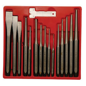 Hammers: Powerbuilt 16pc Punch and Chisel Set