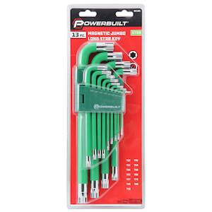 Powerbuilt 13pc Jumbo Long Magnetic Star/Torx Key Wrench Set