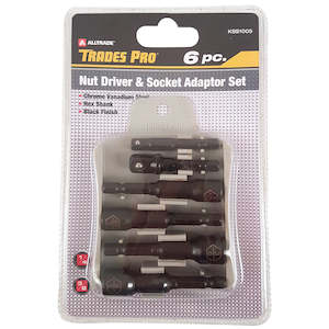 Drive Tools Accessories: Trades Pro 4pc Nut Driver & 2pc 1/4, 3/8 Socket Adaptor Set