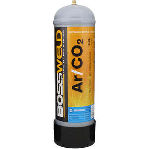 Welding Accessories: Bossweld 2.2 Lt Argon/Co2 Disposable Gas Bottle