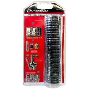 Air Accessories: Powerbuilt 12pc Recoil Air Hose And Accessory Set