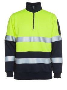 Products: Hi Vis (D+N) Biomotion 1/2 Zip Fleecy Sweat with Reflective Tape by JB’s