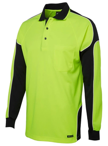 Products: Hi Vis Arm Panel Long Sleeve Polo by JB’s