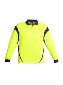 Hi Vis Aztec Mens Long Sleeve Polo by Syzmik
