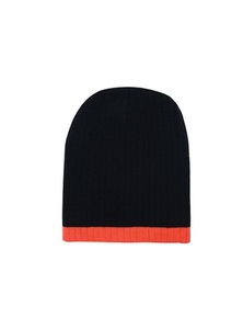 Roll Down 2 Tone Acrylic Cable Knitted Beanie by Headwear