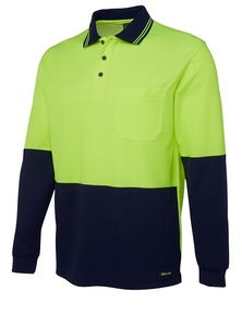 Products: Hi Vis Cotton Back Long Sleeve Polo by JB’s