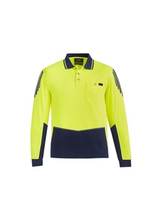 Products: Hi Vis Flux Mens Long Sleeve Polo by Syzmik