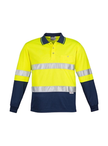 Hi Vis Mens Spliced Long Sleeve Polo – Hoop Taped by Syzmik