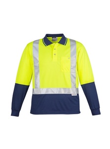 Hi Vis Mens Spliced Long Sleeve Polo – Shoulder Taped by Syzmik