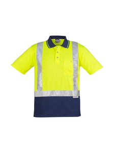 Products: Hi Vis Mens Spliced Short Sleeve Polo – Shoulder Taped by Syzmik