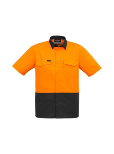 Rugged Mens Cooling Hi Vis Spliced Short Sleeve Shirt by Syzmik