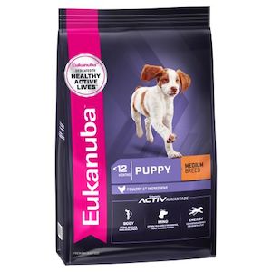 Working Dog: Eukanuba Puppy Medium Breed Dry Dog Food 17kg