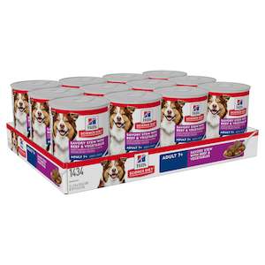 Onsale: Hill's Science Diet Adult 7+ Savory Stew Beef & Vegetables Canned Dog Food 363g X 12 Tray