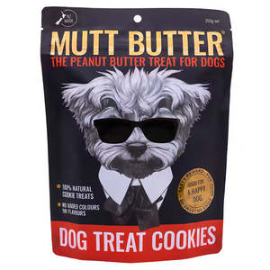 Onsale: Mutt Butter Dog Treats Peanut Butter Cookies 250g