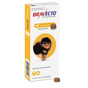 Bravecto: Bravecto Chewable X-Small Dog 2-4.5kg