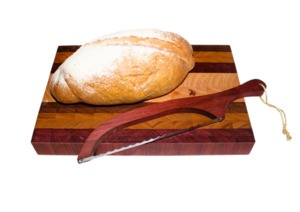 Products: Purple Heart Bow Bread Knife Woodnbits