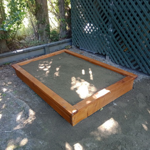 Covered Douglas Fir Sandpit with Seats all around Woodnbits