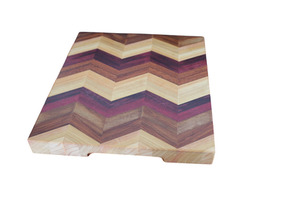 Products: Chevron Pattern Chopping Board with Handles Woodnbits
