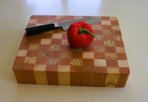 Products: End Grain Macrocarpa and NZ Oregon Chopping Board Woodnbits