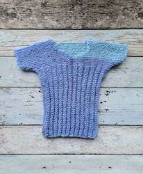 Knitware: Woolen Merino Singlet - Green/Blue