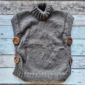 Natural Wool - Rolled Neck Vest