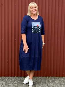 Lilly Dress - Navy Tulip