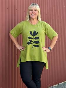 Boxy Tee - Avocado Bloom
