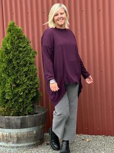 Merino Piper Top -Merlot