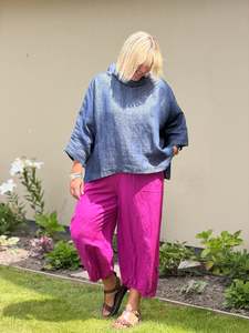 Rolleston Top - Navy Denim Chambray (heavy-weight)