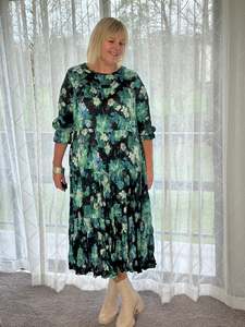 Sale Clearance: Cascade Dress -Seafoam Flowers