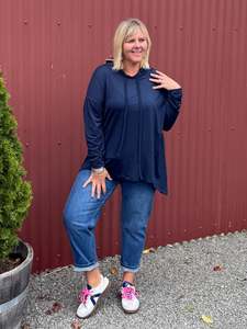 Cashews Fashion Collection Made: Navy Merino Hoodie/Sweater