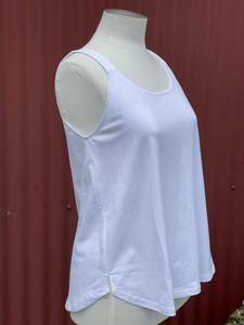 Curved Hem Singlet -White