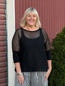 Black Mesh Top