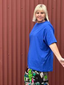 Deanne Hobbs Fashion Collection Nz Designed: Oversized Box Tee - Colbolt