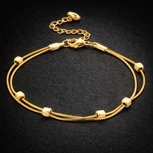 Onyx Double Snake Chain Bracelet