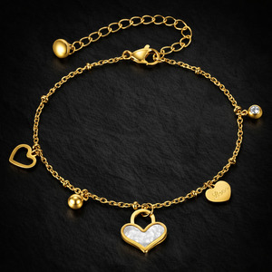 Jewellery: Onyx Love Charm Bracelet