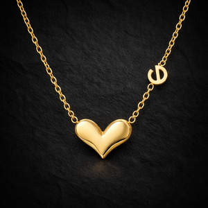 Jewellery: Onyx Gold Heart Necklace