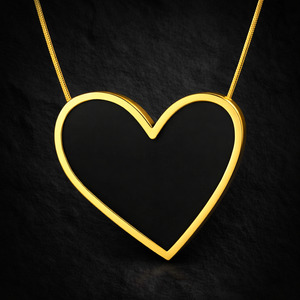 Onyx Black Heart Necklace