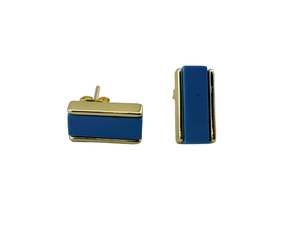 Turquoise Bar Stud Earrings | 18K Gold Plated Brass | Natural Gemstone