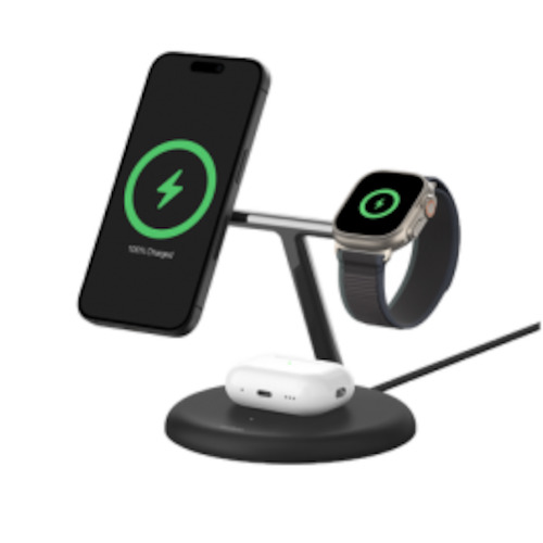 Belkin BoostCharge Pro 3-in-1 Magnetic Wireless Charging Stand - Black